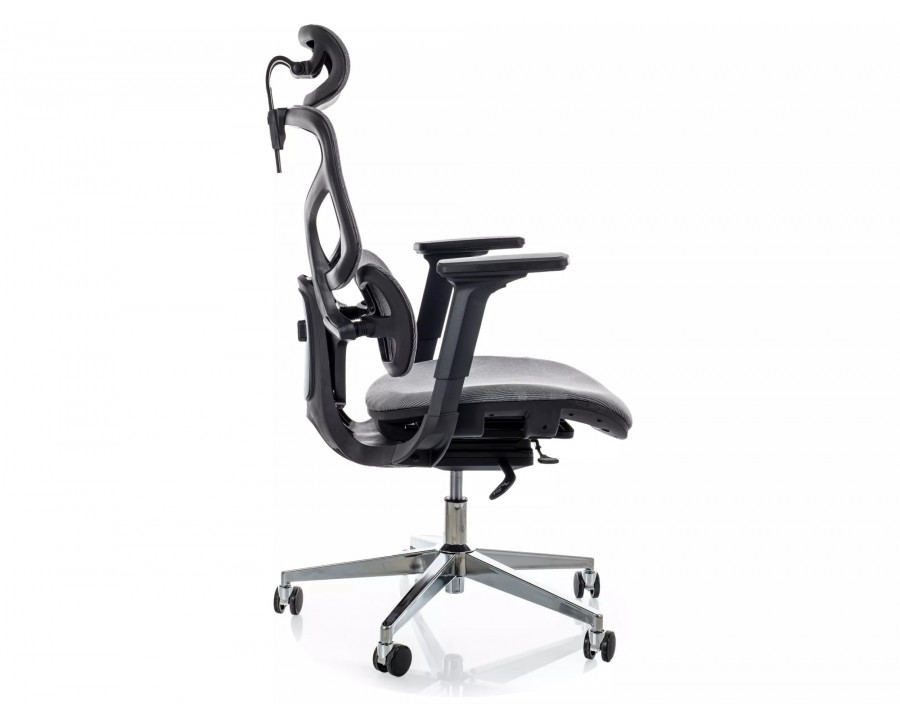 Крісло офісне комп'ютерне поворотне Eq-1 Сіра сітка / Хром каркас