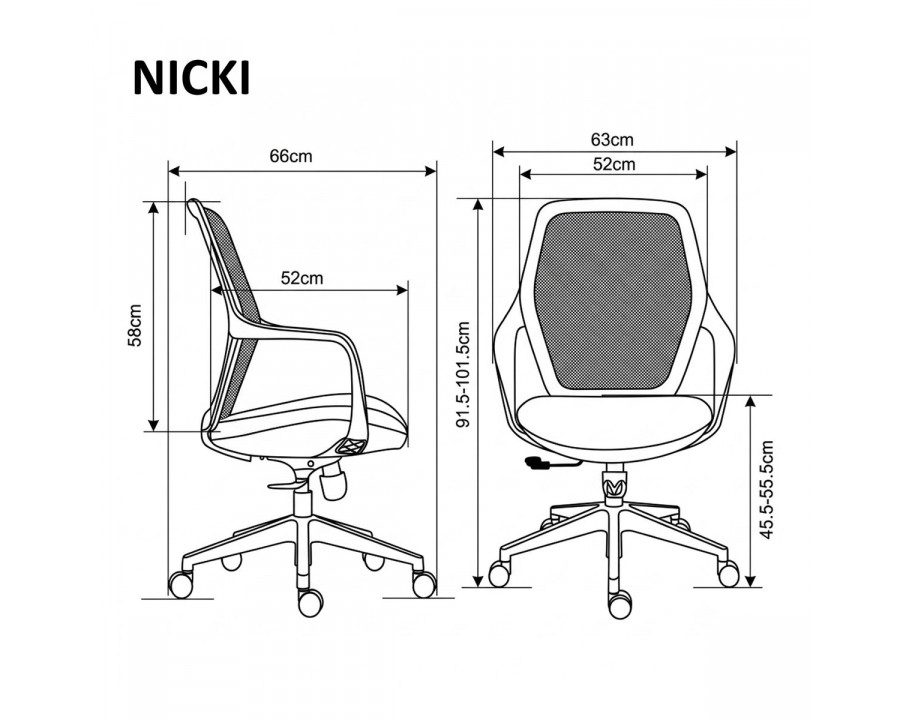 Крісло комп'ютерне NICKI сіра тканина / сірий каркас