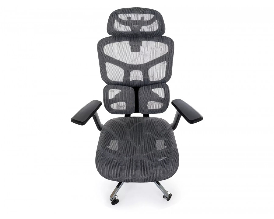 Крісло офісне комп'ютерне поворотне Eq-1 Сіра сітка / Хром каркас