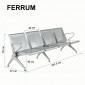 Секційні стільці для залу очікування FERRUM S4 4-місні срібні
