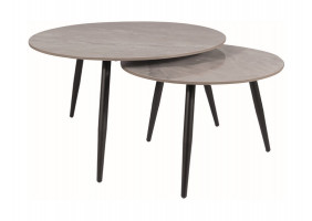Журнальний столик KORA C сірий D.80 D.60/ чорний мат (комплект)