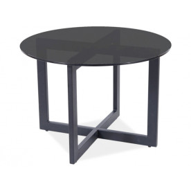 Журнальний столик ALMERIA B чорний прозорий/чорний Діаметр 60X45