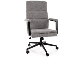 Крісло офісне комп'ютерне поворотне Q-090 Noelle Сіра тканина / Чорний каркас