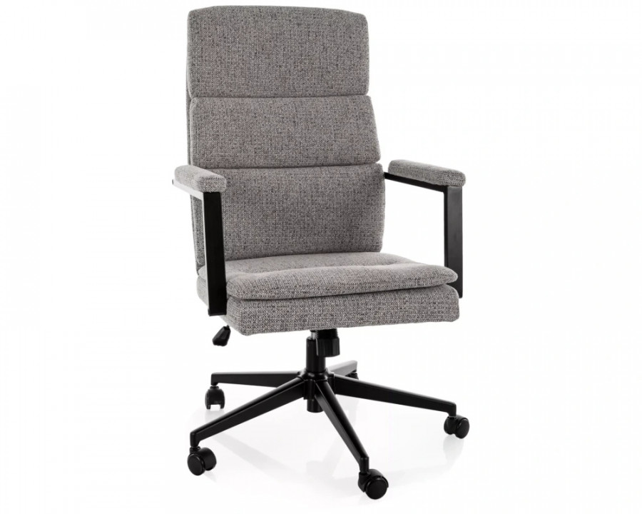 Крісло офісне комп'ютерне поворотне Q-090 Noelle Сіра тканина / Чорний каркас