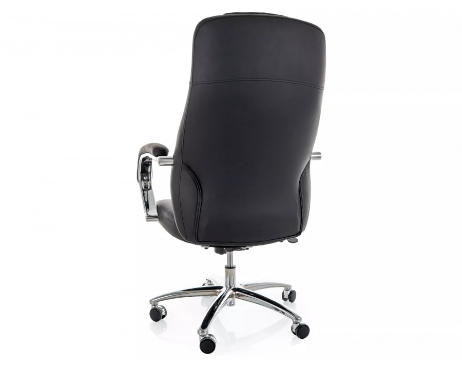 Крісло офісне комп'ютерне поворотне Q-07 Чорна екошкіра / Хром каркас