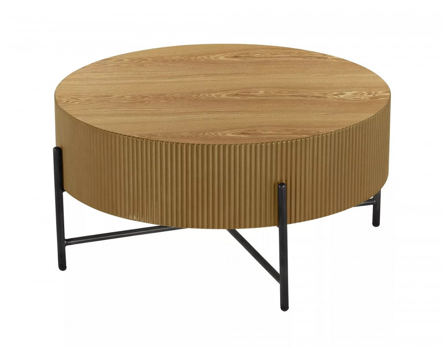 Стіл журнальний кавовий Tuca ø80 см Дуб / Чорний