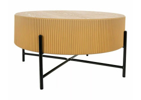 Стіл журнальний кавовий Tuca ø80 см Дуб / Чорний