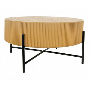 Стіл журнальний кавовий Tuca ø80 см Дуб / Чорний