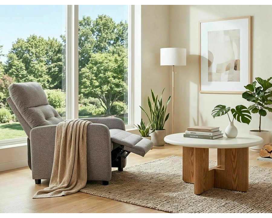 Крісло реклайнер Otus Raven Сіра тканина / Чорний каркас