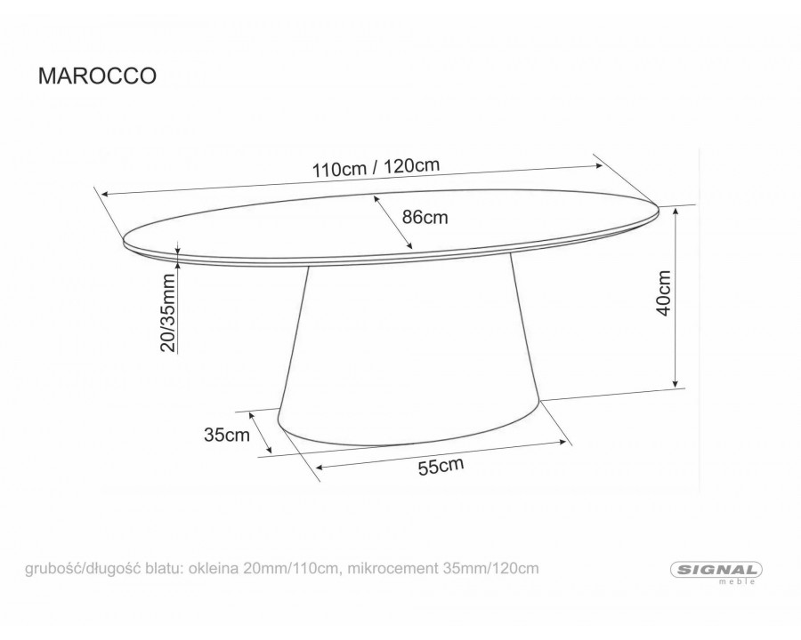 Стіл журнальний кавовий Marocco 120×60 см Екрю