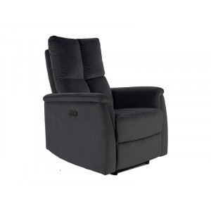 Крісло розкладне реклайнер NEPTUN VELVET Чорний BLUVEL 19