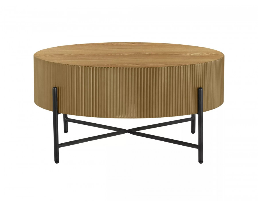 Стіл журнальний кавовий Tuca ø80 см Дуб / Чорний