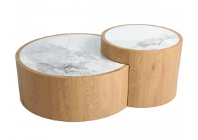 Журнальний столик RICHMOND білий еф.мармуру/дуб (к-кт)