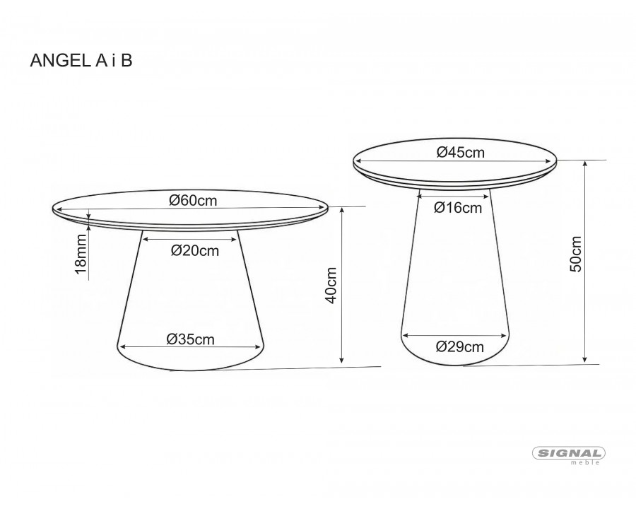 Стіл журнальний кавовий Angel ø60 см Горіх
