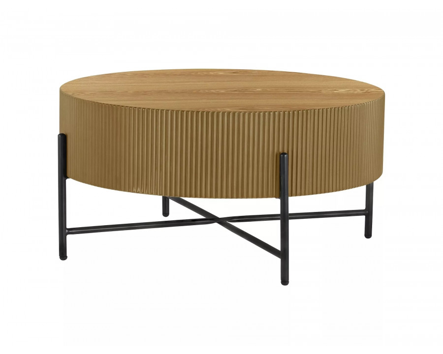 Стіл журнальний кавовий Tuca ø80 см Дуб / Чорний