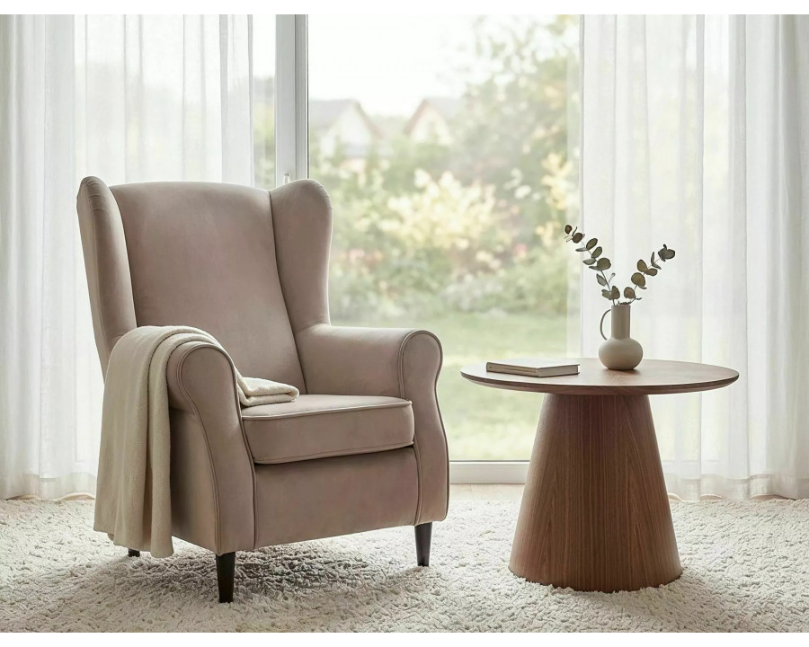 Стіл журнальний кавовий Angel ø60 см Горіх