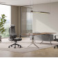 Крісло комп'ютерне поворотне LEROY сіра тканина / сірий каркас