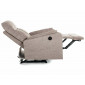 Крісло реклайнер електричне Atlas Raven Темно-бежева тканина / Чорний каркас