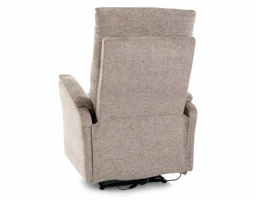 Крісло реклайнер електричне Atlas Raven Темно-бежева тканина / Чорний каркас