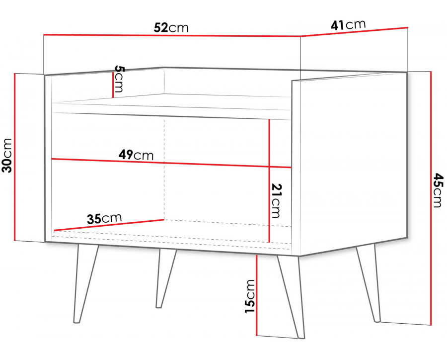 Тумба приліжкова ADEMO REG 8 52х45х41 горіх / горіх