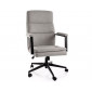 Крісло офісне комп'ютерне поворотне Q-090 Сіра екошкіра / Чорний каркас