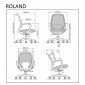 Крісло комп'ютерне ROLAND чорне / чорний каркас