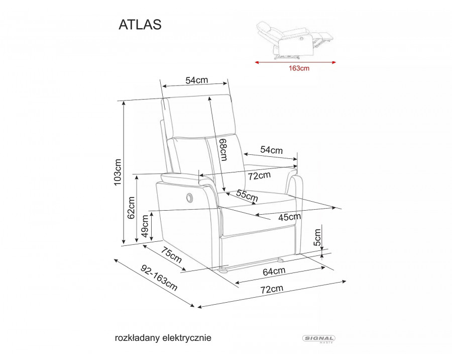 Крісло реклайнер електричне Atlas Raven Темно-бежева тканина / Чорний каркас