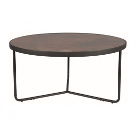 Журнальний столик ANTILA коричневий (ефект каменю)/чорний д.80