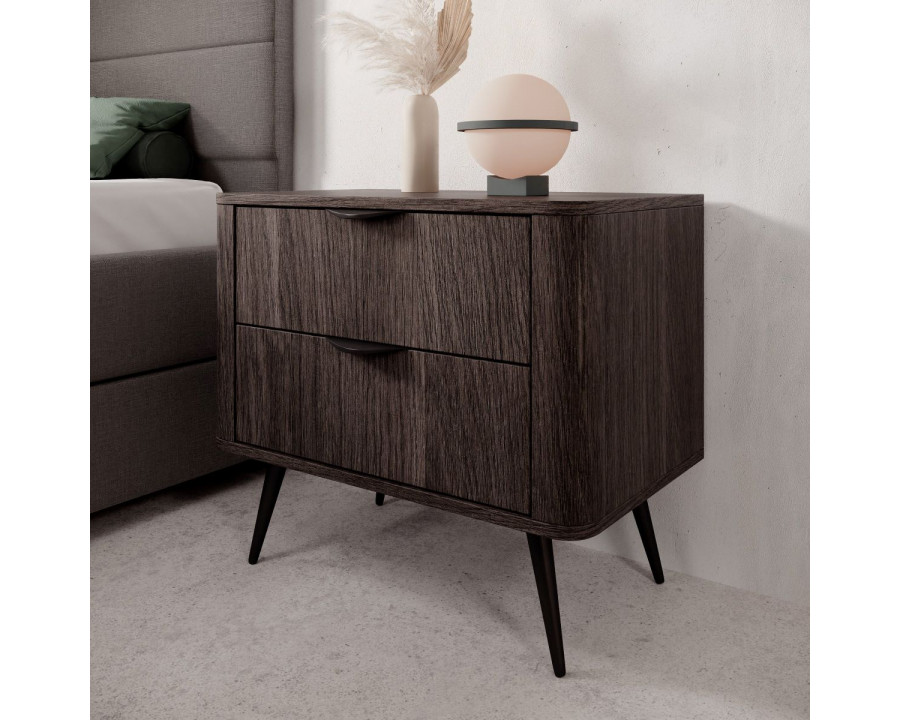 Тумба приліжкова Веріс / Veris 2S/63 з 2 шухлядами Дуб дунін/чорний