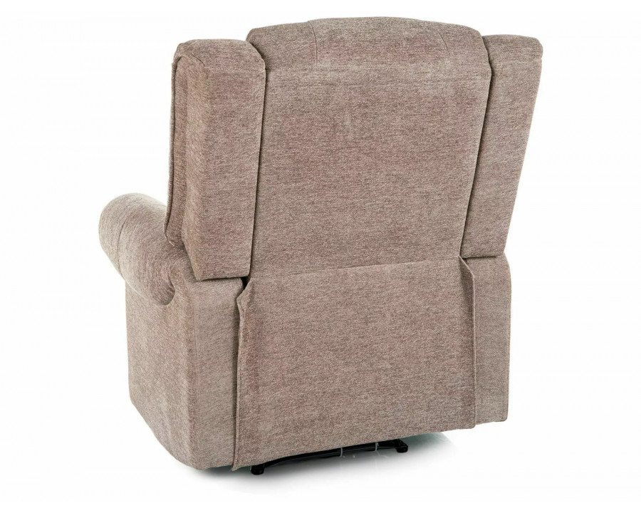 Крісло реклайнер електричне Parys Raven Темно-бежева тканина / Чорний каркас