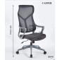 Крісло комп’ютерне CASPER Сіре / Сірий каркас