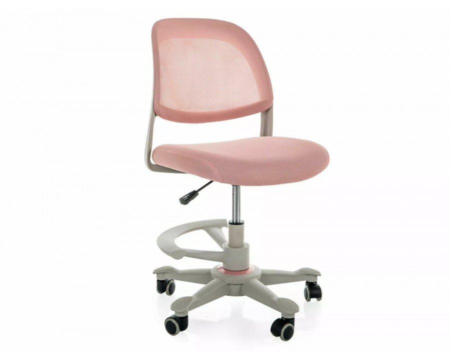 Крісло офісне комп'ютерне поворотне Q-027 Рожева сітка з мембранною тканиною / Світло-сірий каркас