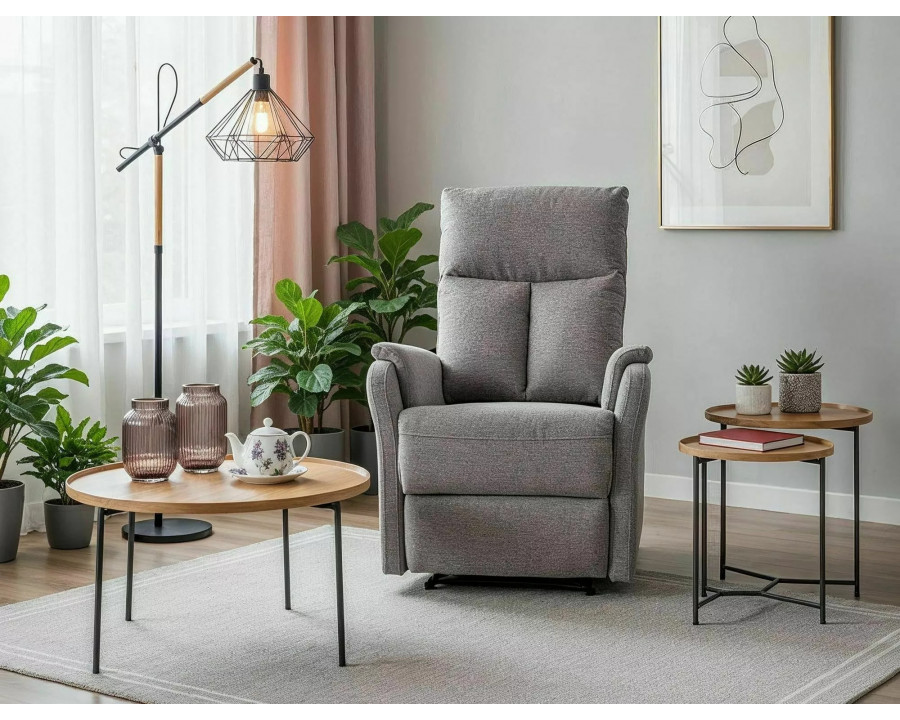 Крісло реклайнер електричне Atlas Raven Сіра тканина / Чорний каркас