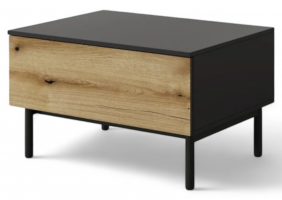 Стіл журнальний Ланг / Lang 1S Чорний/дуб евок 80x60x48 см.