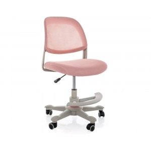 Крісло офісне комп'ютерне поворотне Q-027 Рожева сітка з мембранною тканиною / Світло-сірий каркас