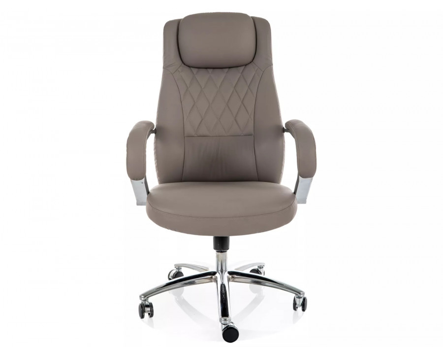 Крісло офісне комп'ютерне поворотне Q-07 Сіра екошкіра / Хром каркас