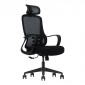 Крісло комп'ютерне поворотне LEROY чорна тканина / чорний каркас