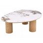 Стіл журнальний кавовий Adelis 110×80 см Білий / Дуб