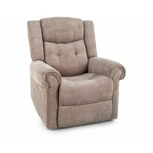 Крісло реклайнер електричне Parys Raven Темно-бежева тканина / Чорний каркас