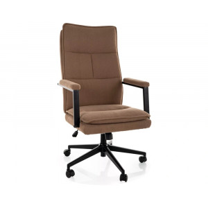 Крісло офісне комп'ютерне поворотне Q-091 Темно-бежева екошкіра / Чорний каркас