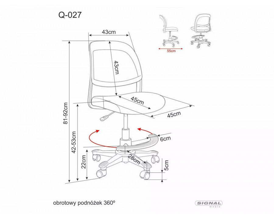 Крісло офісне комп'ютерне поворотне Q-027 Рожева сітка з мембранною тканиною / Світло-сірий каркас