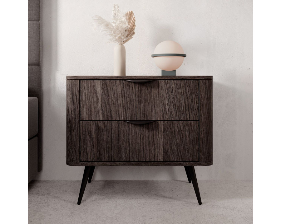 Тумба приліжкова Веріс / Veris 2S/63 з 2 шухлядами Дуб дунін/чорний