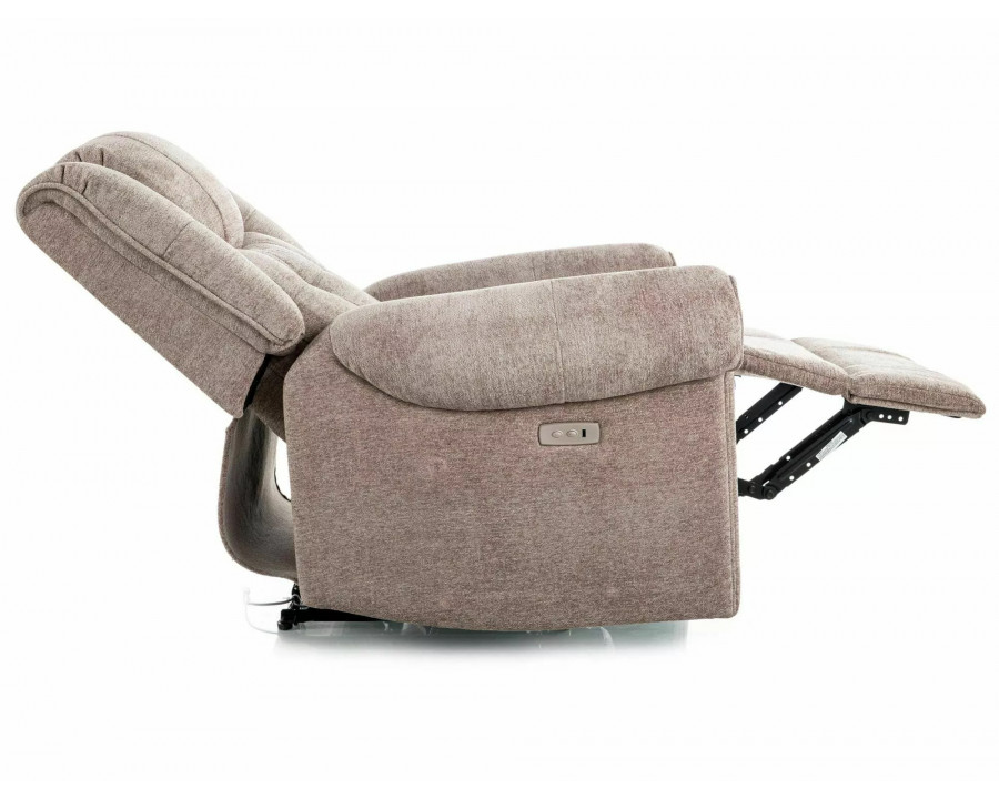 Крісло реклайнер електричне Parys Raven Темно-бежева тканина / Чорний каркас