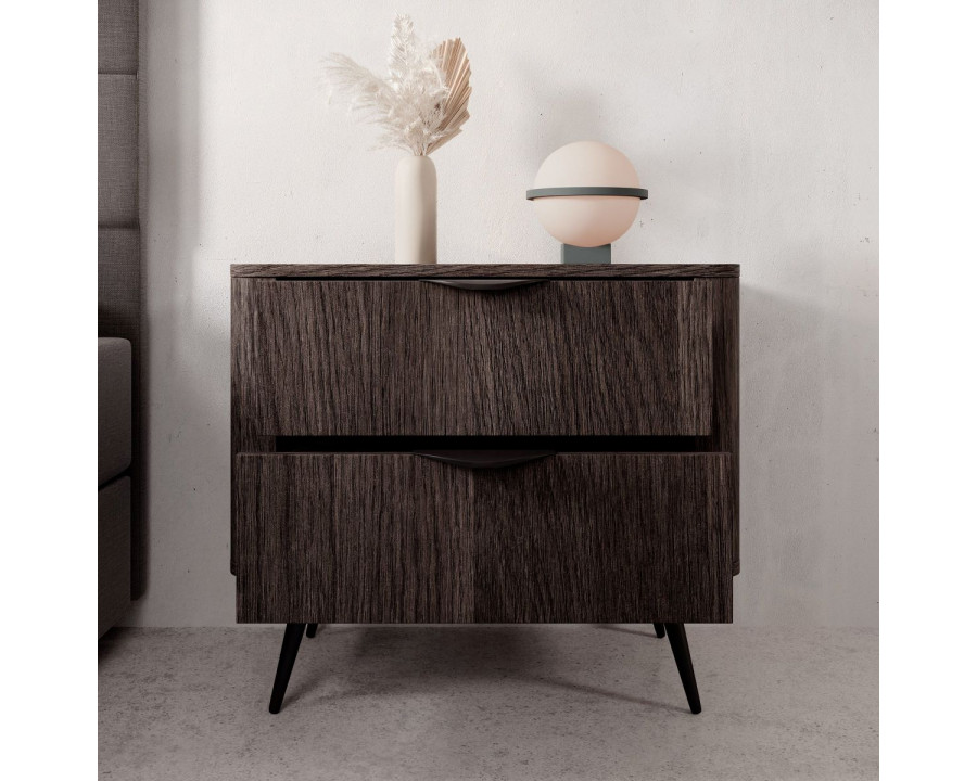 Тумба приліжкова Веріс / Veris 2S/63 з 2 шухлядами Дуб дунін/чорний