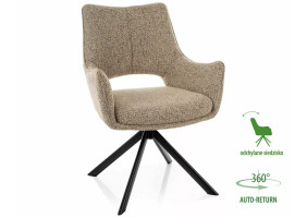 Стілець кухонний обідній м'який Fino II Темно-бежева тканина Noelle / Чорний каркас