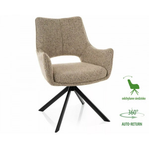 Стілець кухонний обідній м'який Fino II Темно-бежева тканина Noelle / Чорний каркас