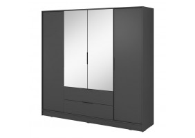 Шафа для одягу Келлі / Kelly 4DL 4-дверна з дзеркалом Графіт 206х51х200 см.