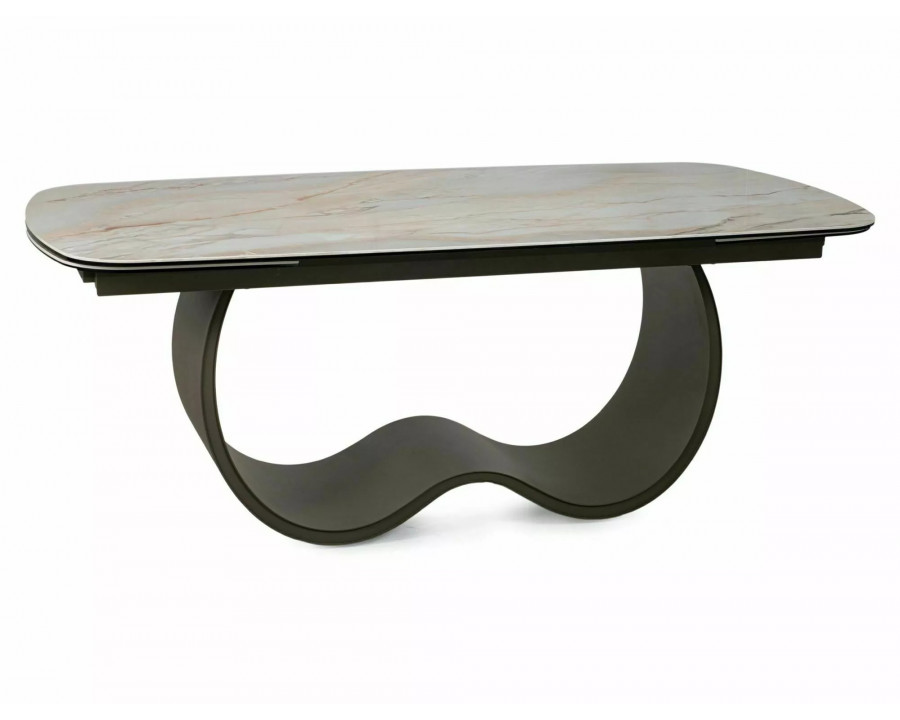 Стіл обідній кухонний розкладний Casablanca Ceramic (198–274)×98 см Кераміка Беж / Мідний каркас