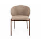 Стілець кухонний обідній м'який Kioto D Бежева тканина / Горіх каркас