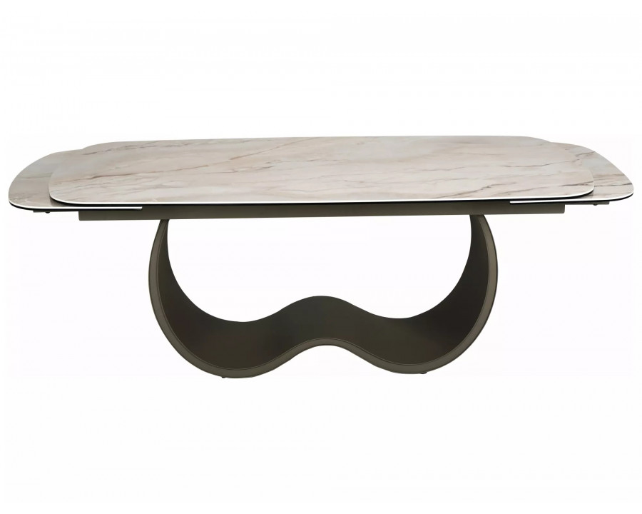 Стіл обідній кухонний розкладний Casablanca Ceramic (198–274)×98 см Кераміка Беж / Мідний каркас